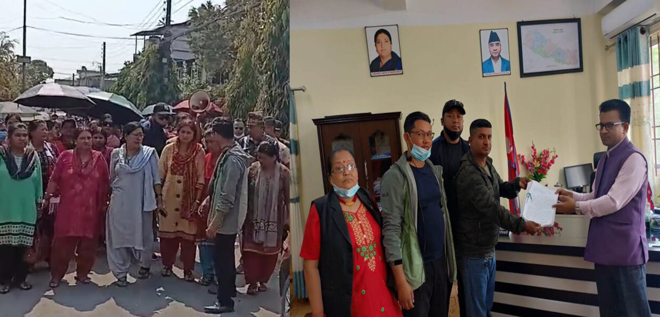 वडा कार्यालय तोडफोड गर्नेलाई कार्बाहीको माग गर्दै ज्ञापन पत्र